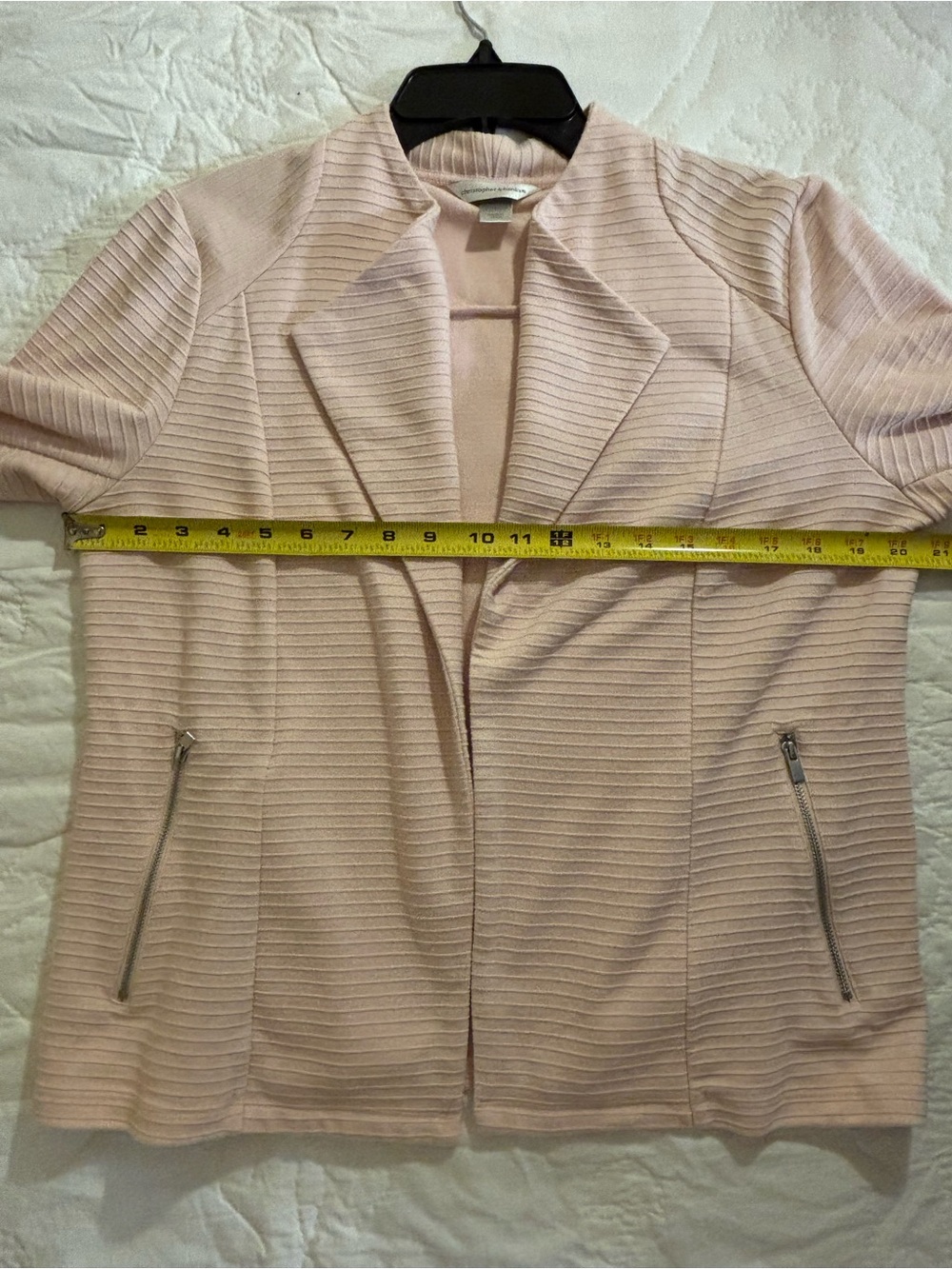 Light Pink Ribbed Open Front Jacket - Unbranded - Picture 3 of 7